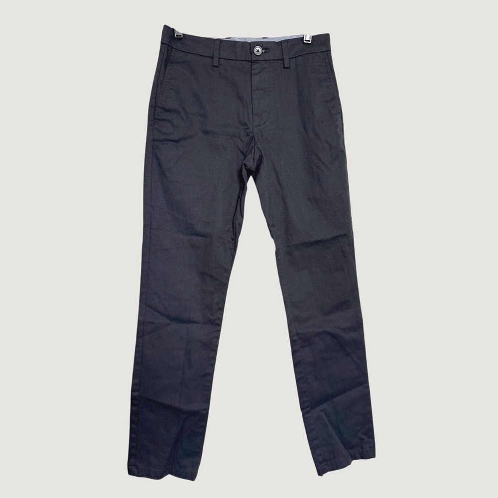 Men's Ultimate Slim Built-In Flex Chino Pants Office Casual Black Stretch 28x30